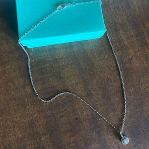 EUC Round CZ Pendant on 925 Necklace